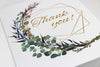 Thank you card, Branches with gold